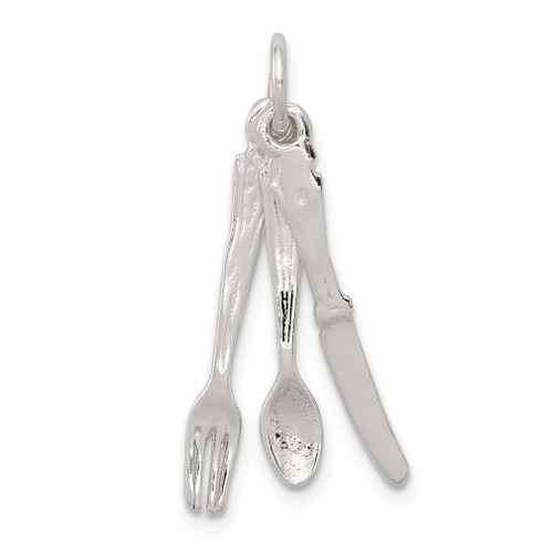 Lex & Lu Sterling Silver Knife, Fork & Spoon Charm - Lex & Lu