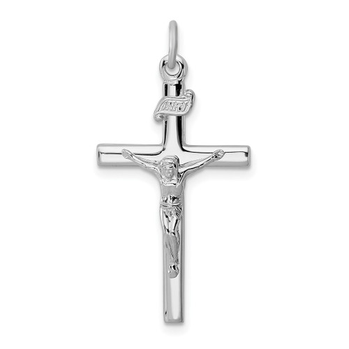 Lex & Lu Sterling Silver w/Rhodium INRI Crucifix Pendant LAL104146 - Lex & Lu