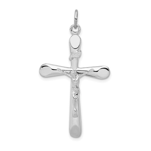 Lex & Lu Sterling Silver w/Rhodium INRI Crucifix Pendant LAL104280 - Lex & Lu