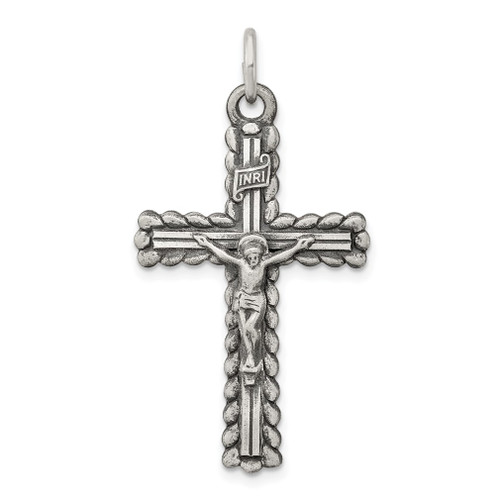 Lex & Lu Sterling Silver INRI Crucifix Pendant LAL104289 - Lex & Lu