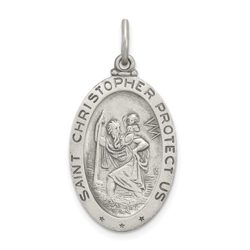 Lex & Lu Sterling Silver St.Christopher Soccer Medal - Lex & Lu