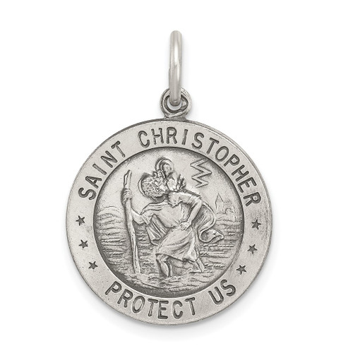 Lex & Lu Sterling Silver St. Christopher Soccer Medal - Lex & Lu