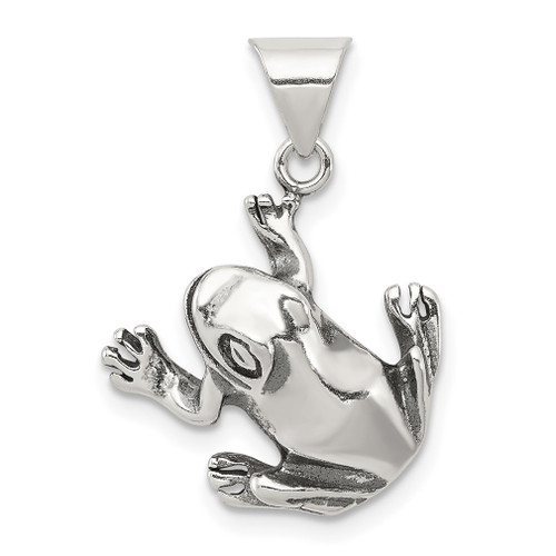 Lex & Lu Sterling Silver Antiqued Frog Charm - Lex & Lu