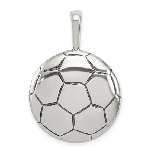 Lex & Lu Sterling Silver Antiqued Soccer Ball Pendant LAL104609 - Lex & Lu