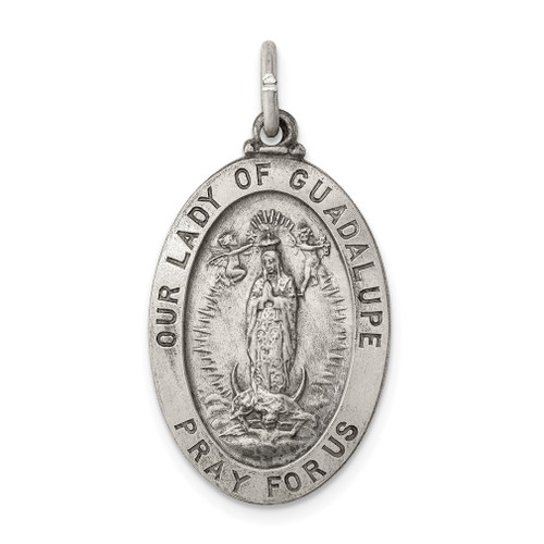 Lex & Lu Sterling Silver Our Lady Of Guadalupe Medal LAL104767 - Lex & Lu