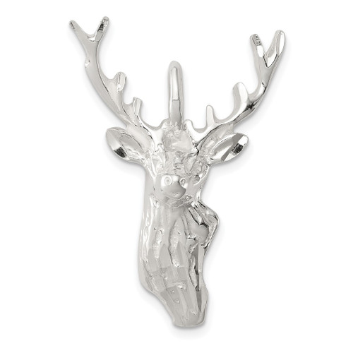 Lex & Lu Sterling Silver D/C Deer Head Pendant - Lex & Lu