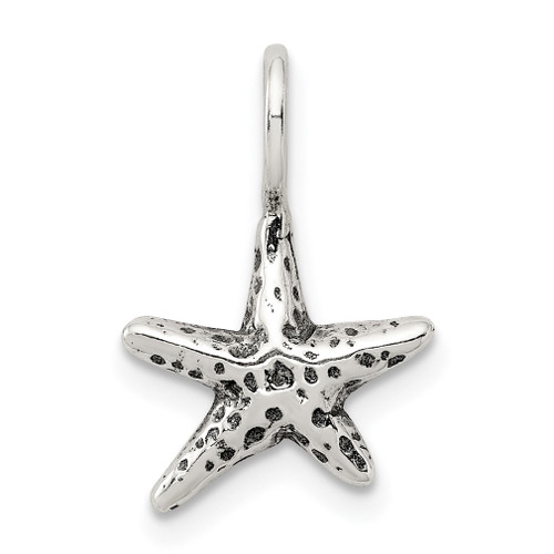Lex & Lu Sterling Silver Antiqued Starfish Pendant LAL104920 - Lex & Lu