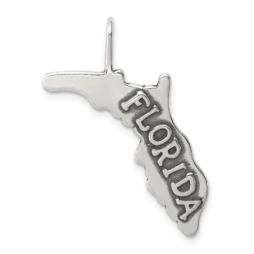 Lex & Lu Sterling Silver Antiqued Florida State Charm - Lex & Lu