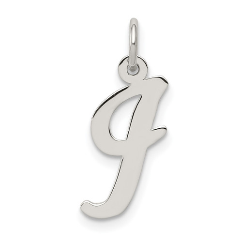 Lex & Lu Sterling Silver Medium Script Initial I Charm - Lex & Lu