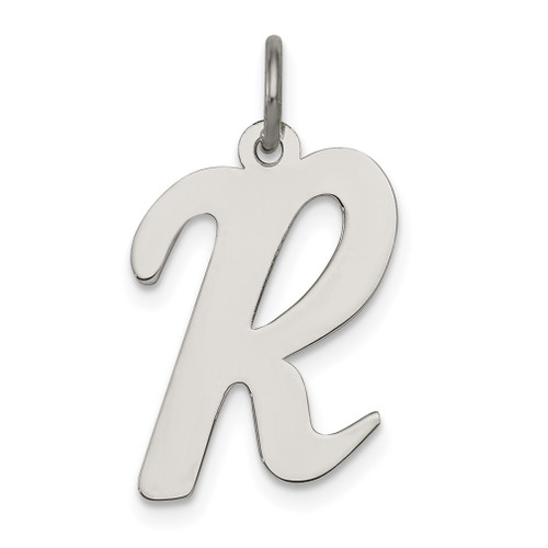 Lex & Lu Sterling Silver Large Script Initial R Charm - Lex & Lu