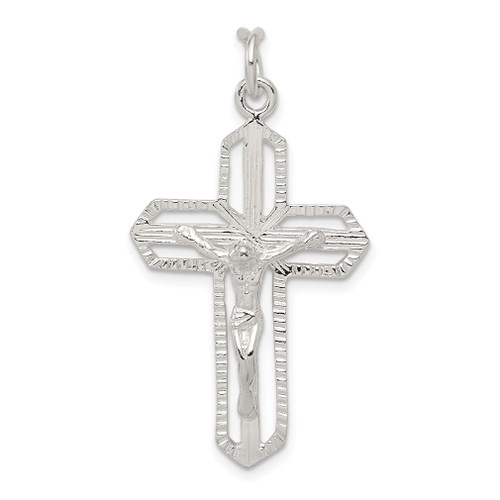 Lex & Lu Sterling Silver Crucifix Pendant LAL105160 - Lex & Lu