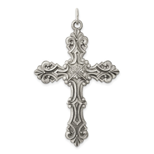 Lex & Lu Sterling Silver Antiqued Cross Pendant LAL105169 - Lex & Lu