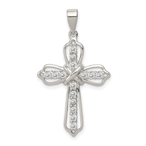 Lex & Lu Sterling Silver CZ Cross Pendant LAL105184 - Lex & Lu