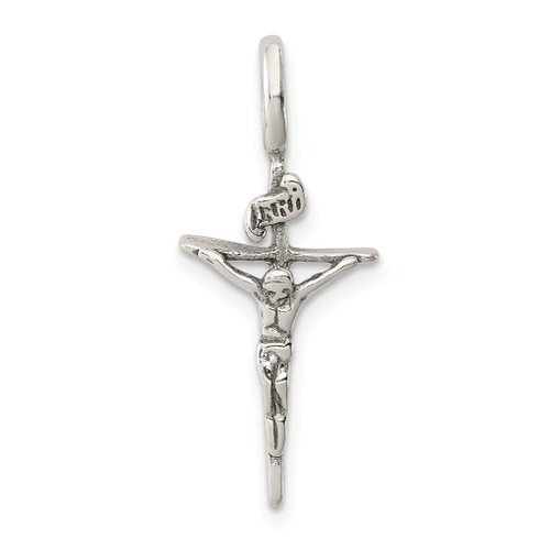 Lex & Lu Sterling Silver Antiqued INRI Crucifix Pendant LAL105228 - Lex & Lu