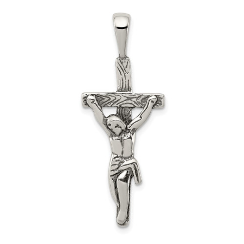 Lex & Lu Sterling Silver Antiqued Crucifix Pendant LAL105229 - Lex & Lu