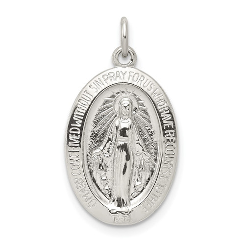 Lex & Lu Sterling Silver Miraculous Medal LAL105286 - Lex & Lu