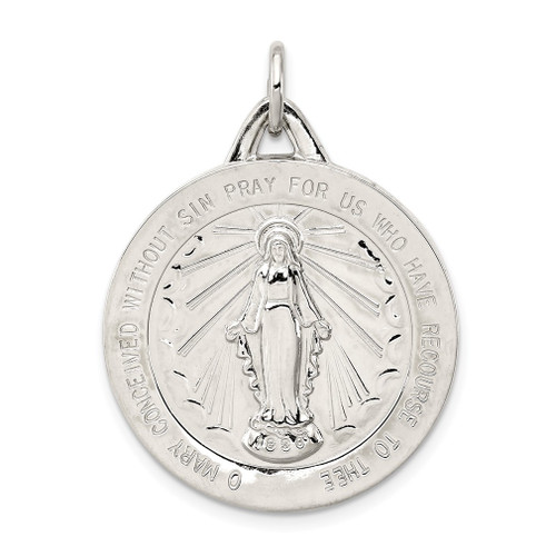 Lex & Lu Sterling Silver Miraculous Medal LAL105290 - Lex & Lu