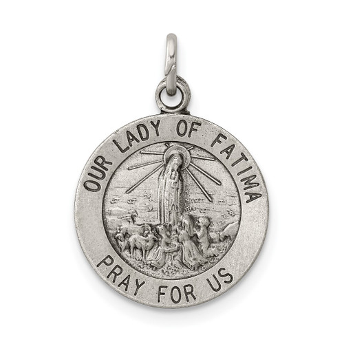 Lex & Lu Sterling Silver Our Lady of Fatima Medal - Lex & Lu