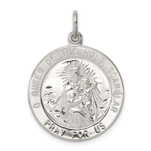 Lex & Lu Sterling Silver Queen of the Holy Scapular Medal LAL105326 - Lex & Lu