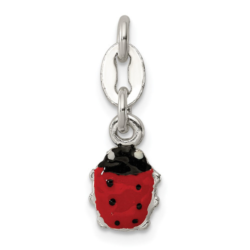 Lex & Lu Sterling Silver Enameled Ladybug Charm LAL105636 - Lex & Lu