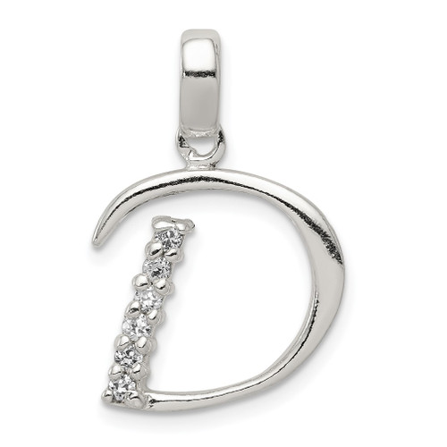 Lex & Lu Sterling Silver CZ Initial D Pendant LAL105887 - Lex & Lu