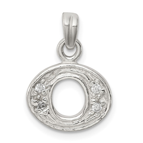 Lex & Lu Sterling Silver CZ Initial O Pendant LAL105992 - Lex & Lu