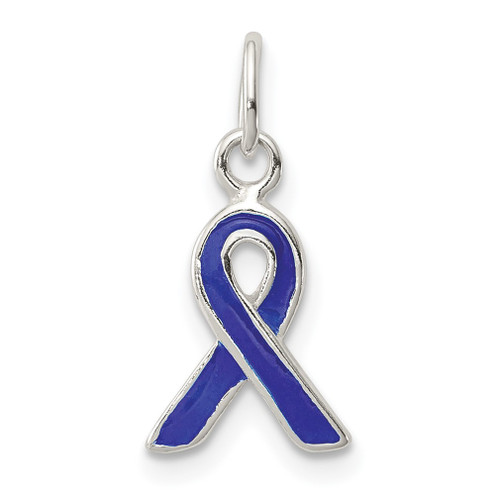 Lex & Lu Sterling Silver Blue Enameled Awareness Charm - Lex & Lu