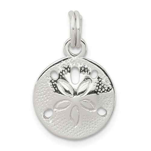 Lex & Lu Sterling Silver Polished Sand Dollar Charm - Lex & Lu