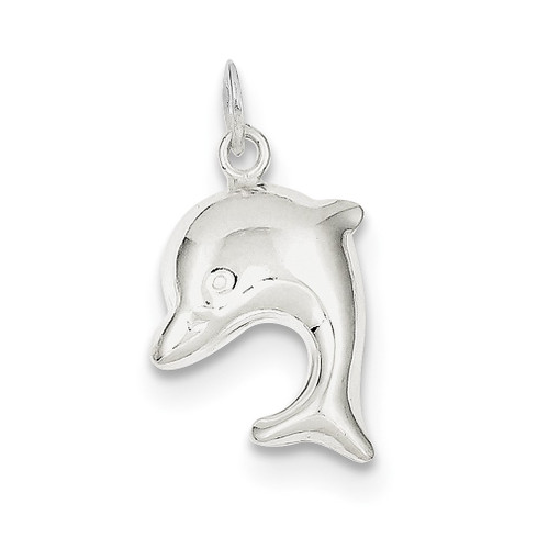 Lex & Lu Sterling Silver 3-D Dolphin Charm - Lex & Lu