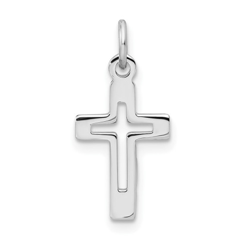 Lex & Lu Sterling Silver w/Rhodium Cross Pendant LAL106180 - Lex & Lu