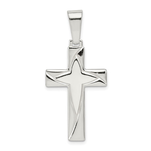 Lex & Lu Sterling Silver Polished Cross Pendant LAL106189 - Lex & Lu