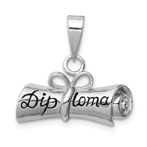 Lex & Lu Sterling Silver Rolled-Up Diploma Charm - Lex & Lu