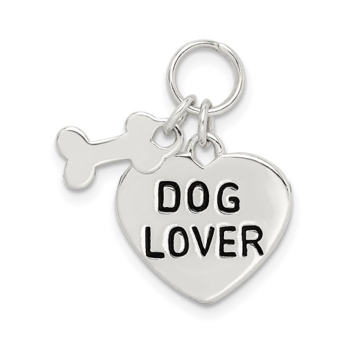 Lex & Lu Sterling Silver Dog Lover Pendant - Lex & Lu