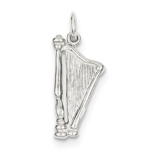 Lex & Lu Sterling Silver Harp Charm - Lex & Lu