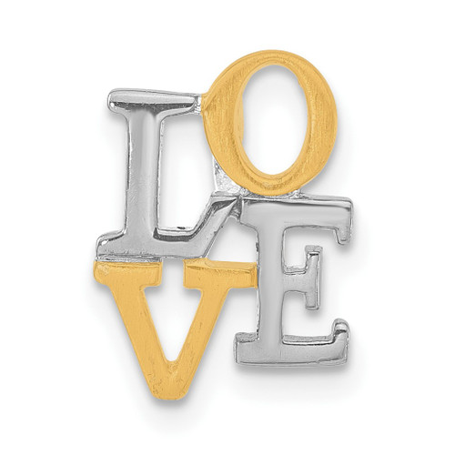 Lex & Lu Sterling Silver Gold-plated Rhodium Love Chain Slide Pendant - Lex & Lu