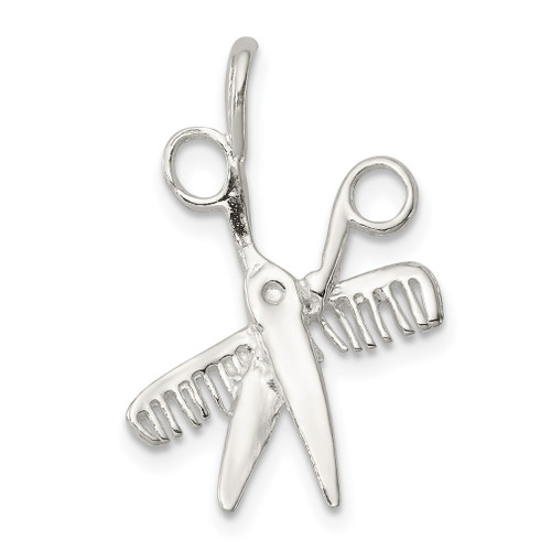 Lex & Lu Sterling Silver Comb & Scissors Charm - Lex & Lu