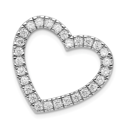 Lex & Lu Sterling Silver CZ Heart Slide Pendant - Lex & Lu