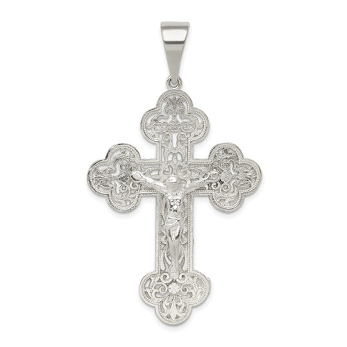 Lex & Lu Sterling Silver Polished INRI Crucifix Pendant LAL106765 - Lex & Lu