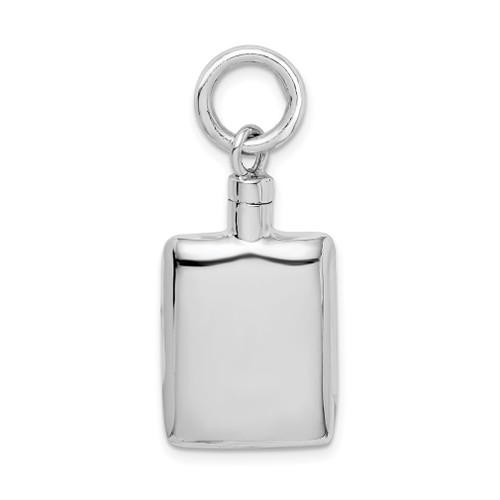 Lex & Lu Sterling Silver w/Rhodium Polished Rectangular Ash Holder Pendant - Lex & Lu