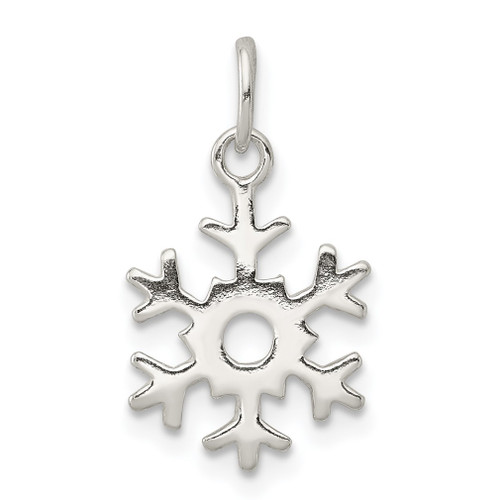 Lex & Lu Sterling Silver Polished Snowflake Charm LAL106939 - Lex & Lu