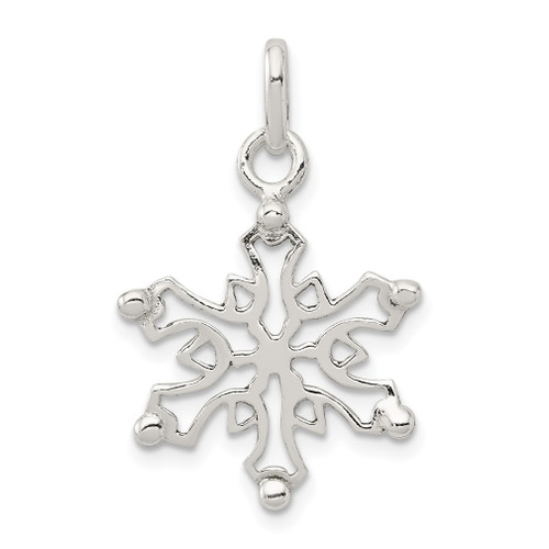Lex & Lu Sterling Silver Polished Snowflake Pendant - Lex & Lu