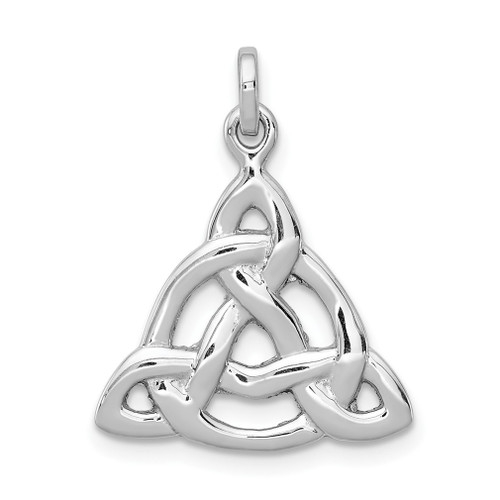 Lex & Lu Sterling Silver w/Rhodium Polished Celtic Symbol Pendant - Lex & Lu