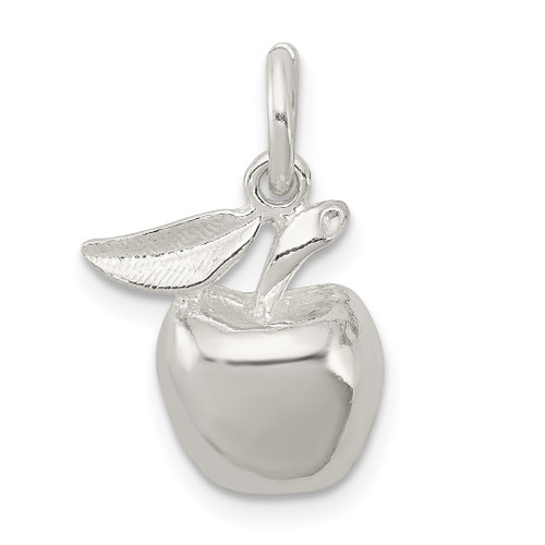 Lex & Lu Sterling Silver Polished Apple Pendant - Lex & Lu