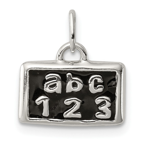 Lex & Lu Sterling Silver Polished Enamel ABC 123 Pendant - Lex & Lu