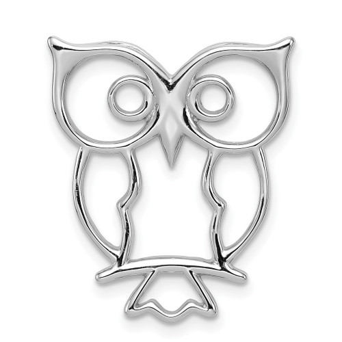 Lex & Lu Sterling Silver w/Rhodium Owl Chain Slide - Lex & Lu