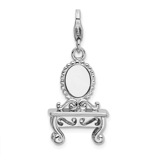 Lex & Lu Sterling Silver 3-D Vanity w/Lobster Clasp Charm - Lex & Lu