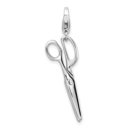 Lex & Lu Sterling Silver Polished Movable Scissors w/Lobster Clasp Charm - Lex & Lu