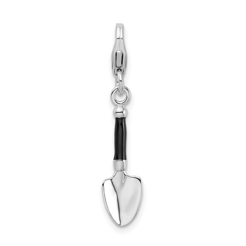 Lex & Lu Sterling Silver 3-D Enameled Garden Trowel w/Lobster Clasp Charm - Lex & Lu