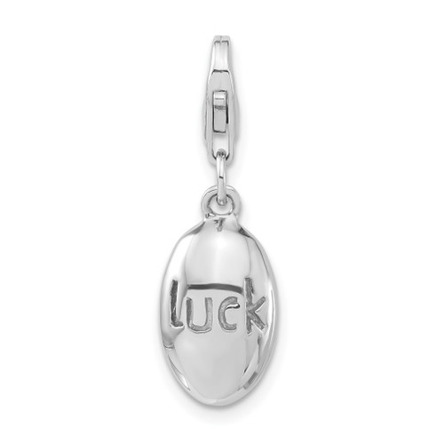 Lex & Lu Sterling Silver w/Rhodium 3-D Luck w/Lobster Clasp Charm - Lex & Lu