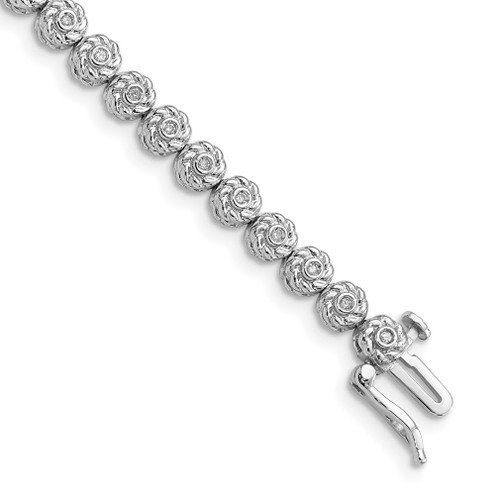 Lex & Lu Sterling Silver w/Rhodium Diamond Bracelet LAL108700 - Lex & Lu